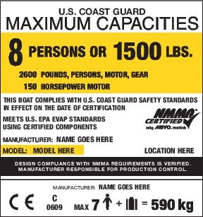 nmma certified boat capacity plate