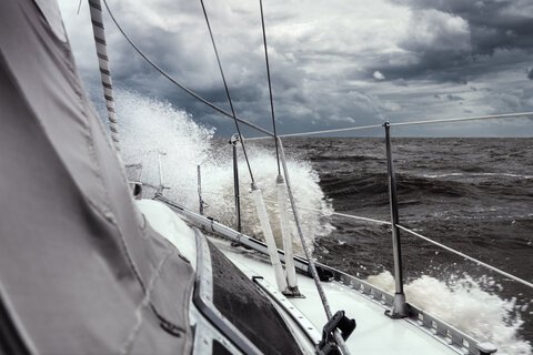 Boat in Rough Water